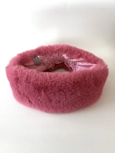 Anthropologie Headband Ear Muffs Warmer Faux Fur Pink Oliver Bonas NEW - Picture 1 of 7