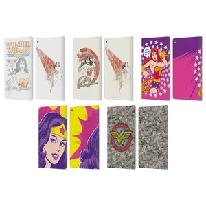 OFFICIAL WONDER WOMAN DC COMICS VINTAGE ART LEATHER BOOK CASE FOR AMAZON FIRE - Picture 1 of 11