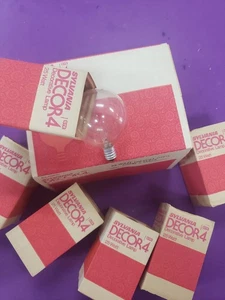 6 25W  Decorative Clear  Lamps Candelabra Base Bulb 120V G16 1/2 DECOR4 - Picture 1 of 7