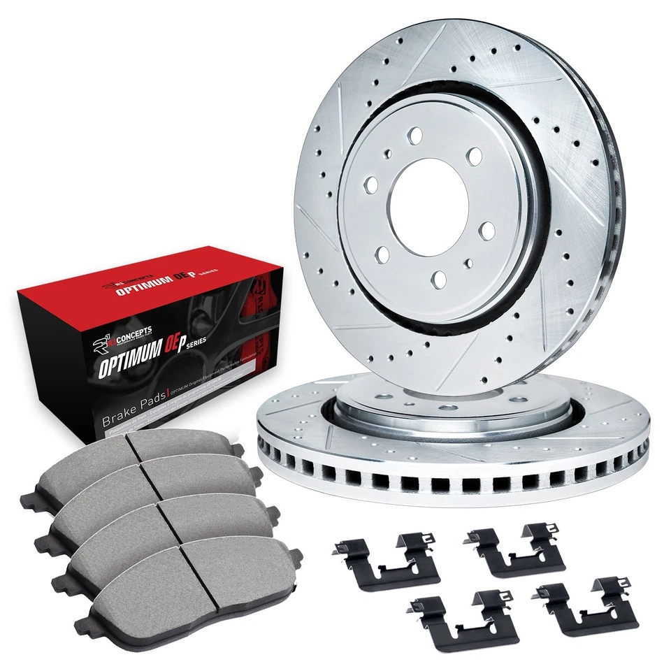 For Mazda B2600 90-93 R1 Concepts Drilled & Slotted Front Brake Kit w 5000 Pads — 第 1/2 张图片
