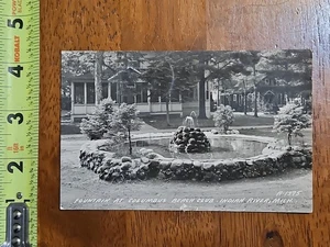 VINTAGE POSTCARD REAL PHOTO RPPC FOUNTAIN COLUMBUS BEACH CLUB INDIAN RIVER MICH - Picture 1 of 2