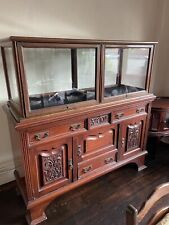 Stunning Antique Sideboard with Library/Museum Glass Display Cabinet Top