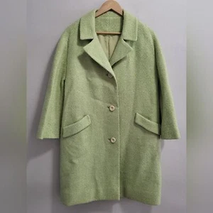 Di Vinci By Roberto 50s 60s California Vintage Light Green Coat Size Medium - Bild 1 von 9