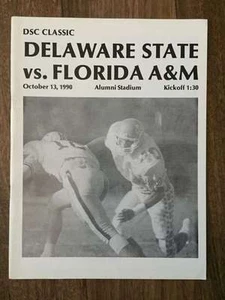 FLORIDA A&M @ DELAWARE STATE COLLEGE FOOTBALL PROGRAM 1990 EX - Picture 1 of 2