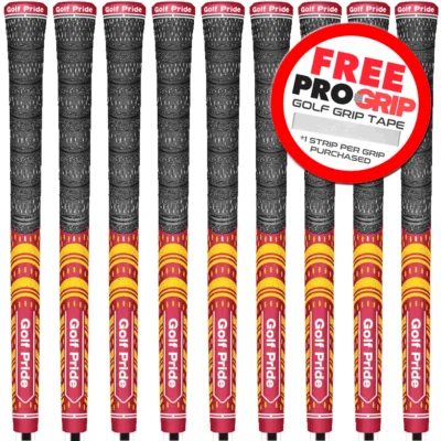 GOLF PRIDE MCC TEAMS STANDARDGRIFF DUNKELROT/GELB + MEHRFACHKAUFANGEBOTE + KOSTENLOSES BAND