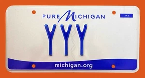 REPEATING LETTER GRAPHIC VANITY LICENSE PLATE " YYY " TRIPLE Y WISE WHY NOT? - Picture 1 of 1
