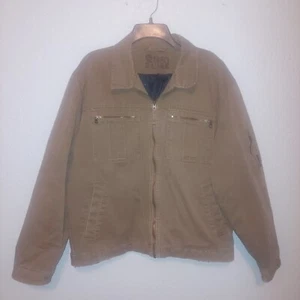 Vtg Plugg Winter Brown Coat Blk Quilt Lining  Mens Size Large  - Picture 1 of 7