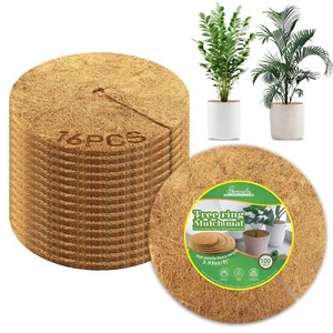 16 Pcs Coconut Fiber Tree Ring Mulch Mat, 11.8 Inch Mulch Ring Plant Protecto... - Picture 1 of 6