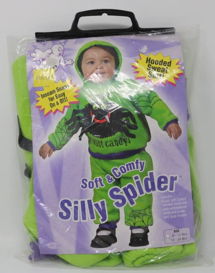 柔软舒适愚蠢蜘蛛万圣节婴儿服装 18-24 个月新品 — 第 1/4 张图片