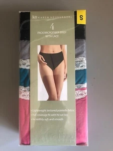 box13) NEW KAREN NEUBURGER Ladies’ Microfiber Brief W/Lace 4-pack Size Small - Picture 1 of 1