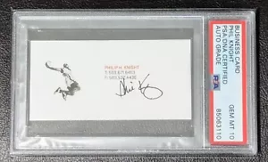 PSA Phil Knight Autograph Nike Business Card Signed LeBron James PSA 10 Gem Mint - Picture 1 of 3