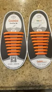 Coolnice Cravatta Silicone Good-Bye Lacci Ancoraggio Adulti 8+8 1 Paio Nuova Arancione - Foto 1 di 2