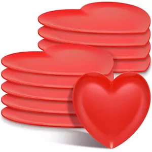 10 Pcs Melamine Plates 9.5 Inch Heart Shaped Dinner Valentine's Serving - Picture 1 of 6