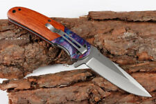 9'' 440C Steel Blade Rosewood Handle Camping knife Folding Pocket Knife-DA138