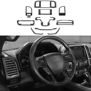 Carbon Fiber Interior Center Console Decor Trim Cover For Ford F-150 2015-2020 - Picture 1 of 9