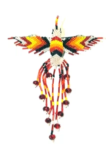 Fancy Fringe Beaded Hummingbird Barrette 4" w/  French Clip closure  #66 - Picture 1 of 3