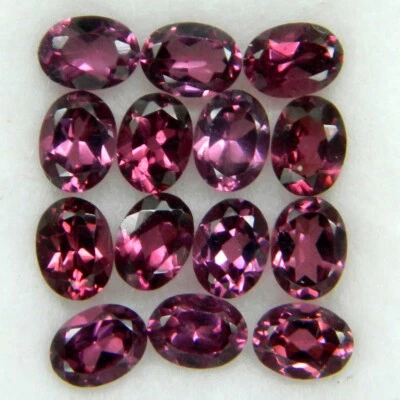 INCREDIBLE SET! 3.20ct.Top Purple Pink Rhodolite Garnet Africa Oval 4x3mm,15Pcs. - Image 1 of 4