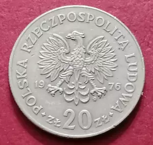 POLAND 1976 COIN, 20 Złotych - Picture 1 of 2