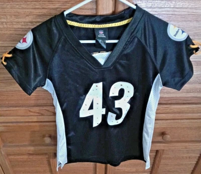 Troy Polamalu Steelers NFL Team Apparel Womens Medium Shirt Jersey Black - Image 1 of 4
