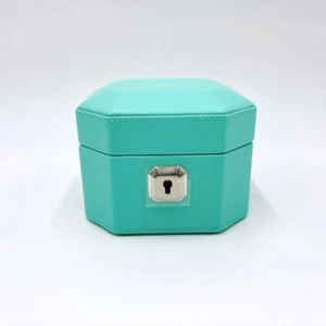 NEW Tiffany & Co Small Facet Jewelry Accessory Box Case Leather w/ box storage - Picture 1 of 16