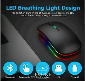Slim Silent Bluetooth Wireless Rechargeable Mouse For PC Laptop Computer & USB - Picture 1 of 12