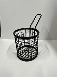 Mini cesta redonda para servir patatas fritas pollo nuggets tiras catering negro - Imagen 1 de 5