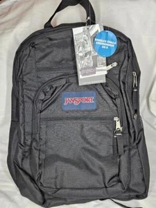 NWT JANSPORT BLACK BIG STUDENT BACKPACK MESH SIDE POCKET~FREE US SHIPPING - Picture 1 of 3