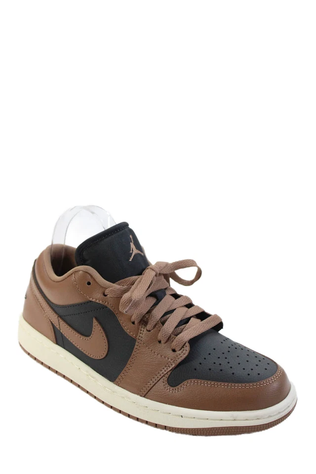 Nike Womens Lace Up Leather Air Jordan 1 Low Sneakers Archaeo Brown Size 8.5 - Image 1 of 4