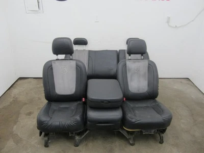 2005 RAM 2500 LARAMIE OEM BLACK & GRAY LEATHER & SUEDE SEATS FRONT AND REAR SET — 第 1/4 张图片