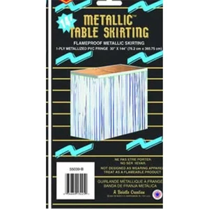 DDI 1907665 Packaged 1-Ply FR Metallic Table Skirting - Silver Case of 6 - Picture 1 of 1