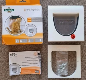 Cat Flap Door Petsafe Staywell Manual 4 Way Locking Classic in White 917EF - Picture 1 of 8