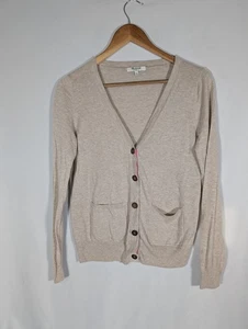 Madewell Damen Strickjacke Pullover S hellbraun haferflocken rosa Details leichte Knöpfe Baumwolle - Bild 1 von 10