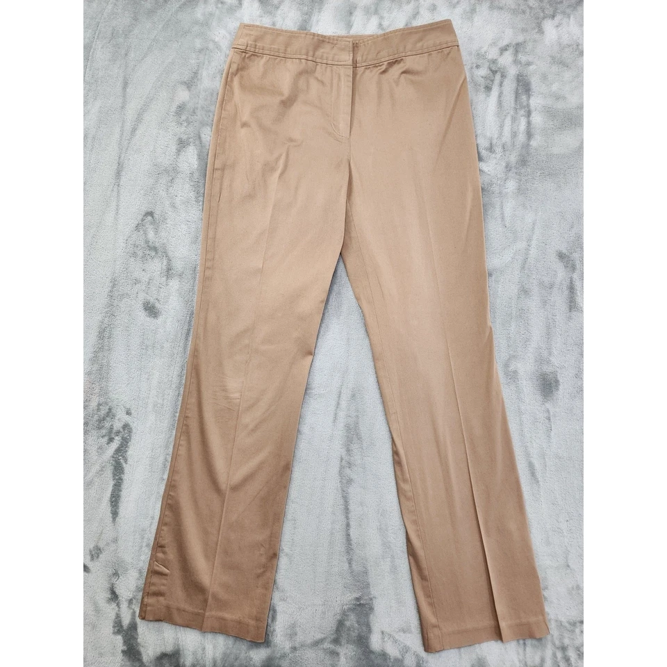 Pantalón Pantalón Sigrid Olsen Sport tiro medio pierna recta talla 6 marrón tostado oficina Foto 1 de 4