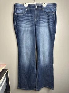 Jeans blu denim LEI Juniors taglia 15 SOPHIA hipster svasati vestibilità regolare - Foto 1 di 6