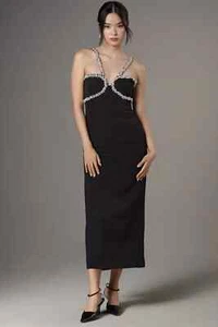Bardot Amalia Diamante Detail Midi Dress Size:2 $199 NWT - Picture 1 of 14