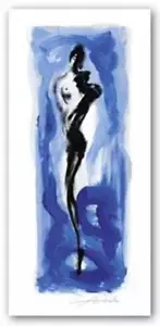 Stampa artistica astratta Blue Note I Alfred Gockel 12x28 - Foto 1 di 1