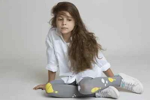 JOYFULLOOK-GIRL/KID HOT AIR BALLOON GREY TIGHTS-4 YEARS-MINT CONDITION AND FUN! - Picture 1 of 2