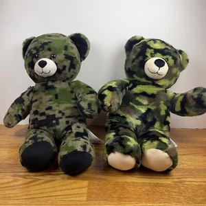 Build a Bear 17" Green Black Pixel Camo/Military Camouflage Teddy Bear Plush - Picture 1 of 10
