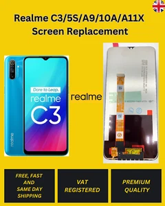 Realme C3/5S/A9/10A/A11X Screen LCD Digitizer Replacement - Picture 1 of 3