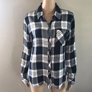 Rails Womens Blue White Green Long Sleeves Plaid Buttons Down Sz XS - Picture 1 of 7