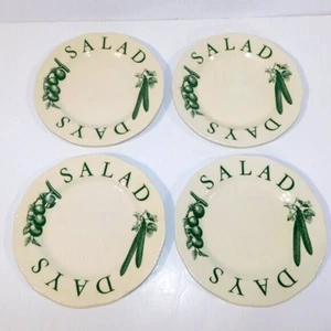 Set 4 Wood & Sons England The Kitchen Garden Green Salad Days Side Plates 8" - Picture 1 of 4