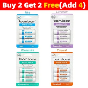 BoomBoom Nasal Stick Mixed Variety Aromatherapy Enhances Breathing Focus Inhaler - Picture 1 of 28