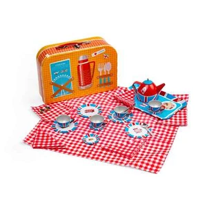 Juego de té de hojalata Bigjigs Toys London - Juegos de picnic para niños, juguete de rol para 3+ años - Imagen 1 de 8