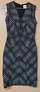 Reiss Nadine Kleid schwarz weiß gestreift Canvas ärmellos Größe 6 - Bild 1 von 5