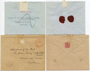 SELLOS DEL ALMIRANTAZGO + PALACIO OFICIAL BUCKINGHAM ENV 1945 ALMIRANTE SIR JOHN TOVEY - Imagen 1 de 1