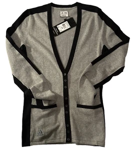 Adidas Women's Cardigan Sweater Gray Long Sleeve Golf Tennis Cute Petite NWT XS - Picture 1 of 24
