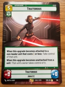 STAR WARS UNLIMITED TCG SPARK OF REBELLION: HYPERSPACE RARE TRAITOROUS - Picture 1 of 1