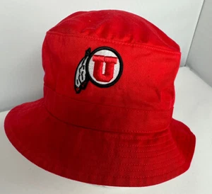 NCAA Utah Utes Bucket Hat Adidas Red White Small Medium Sun Hat Sports Outdoor - Picture 1 of 6