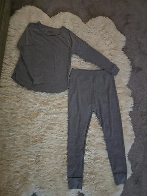 Warm Essentials Gris Térmico Arma Tejido Ajustado Pantalones Jogger Conjunto de Pijama L M Usado en Excelente Condición Foto 1 de 4