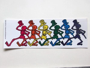 ๐ Grateful Dead Dancing Skeletons Clear Sticker โ Rainbow Marching Parade ๐๐บ - Picture 1 of 5
